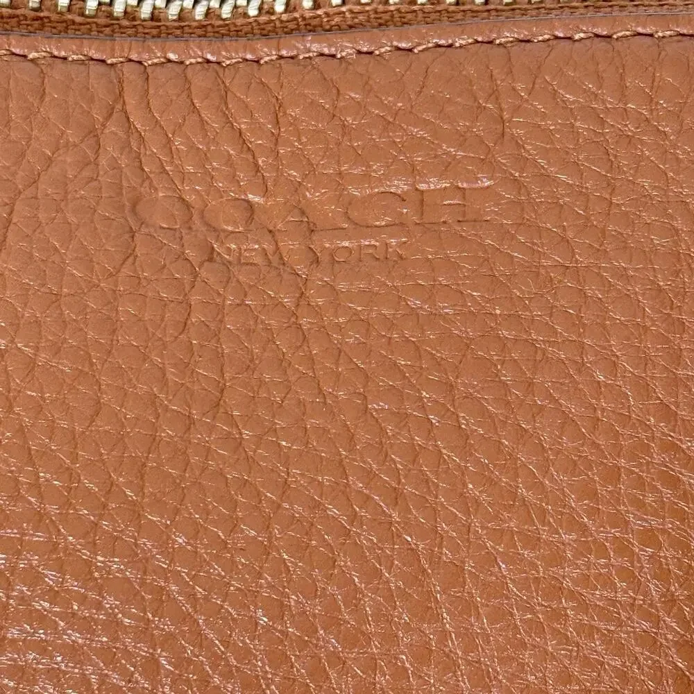 COACH Crossbody Shoulder Bag Brown Pebble Leather Black Hangtag
